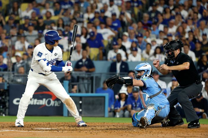 오타니가 5회말 루킹 삼진을 당하고 있다. AFP연합뉴스