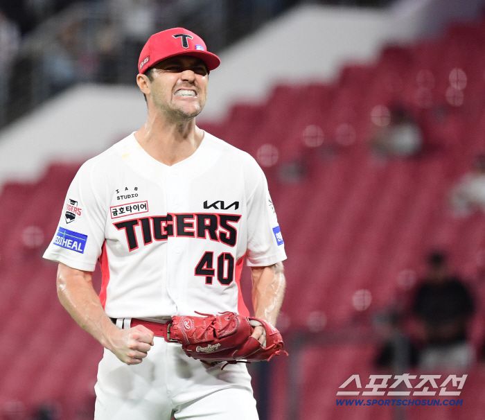 10일 광주 기아챔피언스필드에서 열린 KIA와 삼성의 경기. 5회 2사 만루 실점 위기를 넘기고 포효하는 KIA 네일. 광주=송정헌 기자songs@sportschosun.com/2025.09.10/