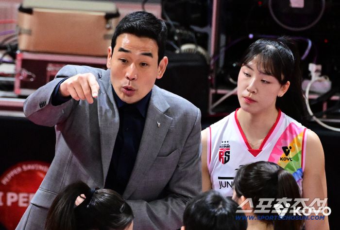 정관장 고희진 감독이 선수들에게 작전지시를 하고 있다. 사진제공=KOVO