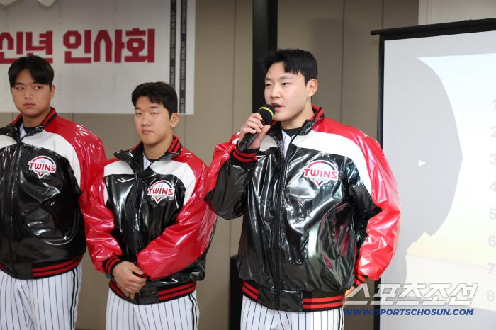 시무식에서 소감을 밝히는 양우진. 사진제공=LG 트윈스