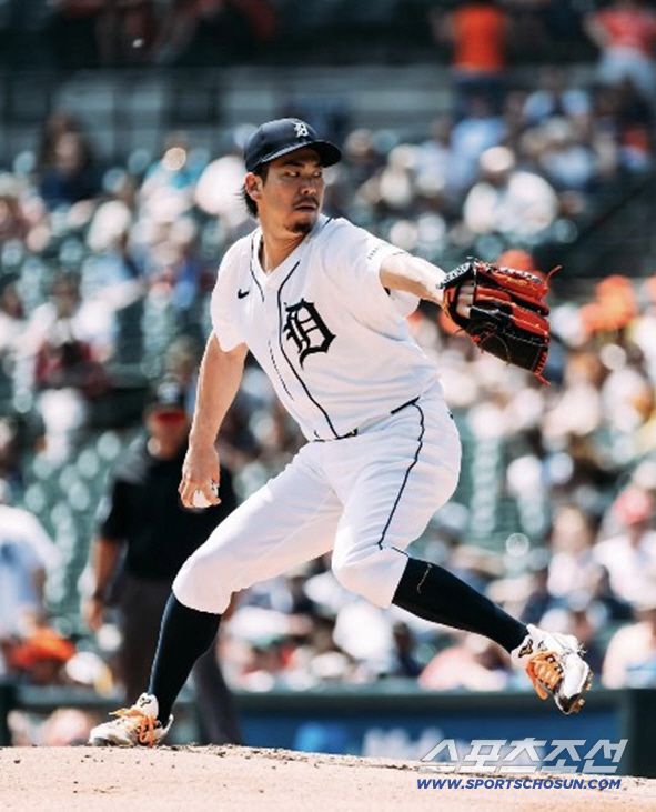 디트로이트 시절 마에다가 전력투구하는 모습. 사진출처=마에다 겐타 SNS