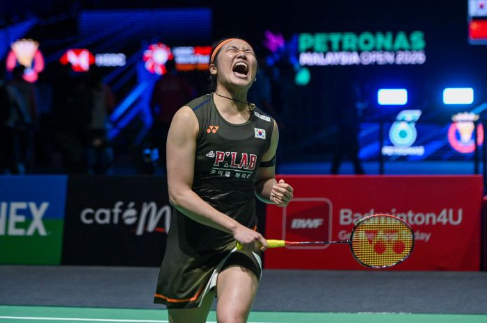 (260111) -- KUALA LUMPUR, Jan. 11, 2026 (Xinhua) -- An Se Young of South Korea reacts during the women's singles final match against Wang Zhiyi of China at the Malaysia Open 2026 badminton tournament in Kuala Lumpur, Malaysia, Jan. 11, 2026. (Photo by Chong Voon Chung/Xinhua)<저작권자(c) 연합뉴스, 무단 전재-재배포, AI 학습 및 활용 금지>