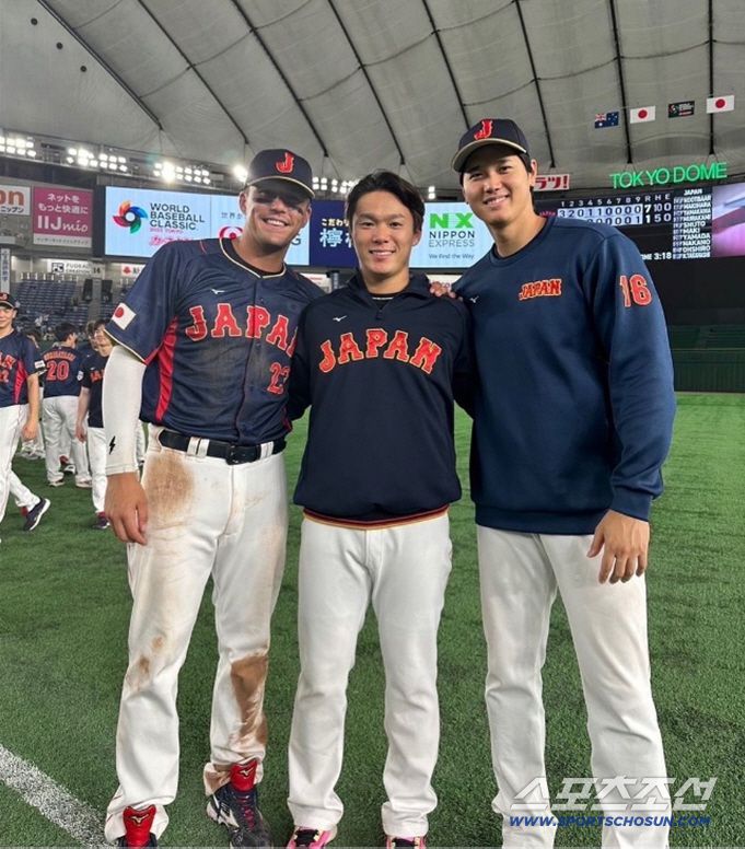 라스 눗바와 야마모토, 오타니. 2023년 WBC 우승을 이끈 주축 멤버들이다. 스포츠조선DB
