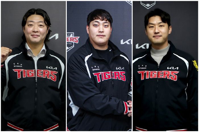 왼쪽부터 KIA 타이거즈와 계약한 김범수, 조상우, 홍건희. 사진제공=KIA 타이거즈