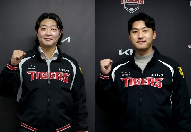 (왼쪽부터)김범수-홍건희. 사진=KIA 타이거즈
