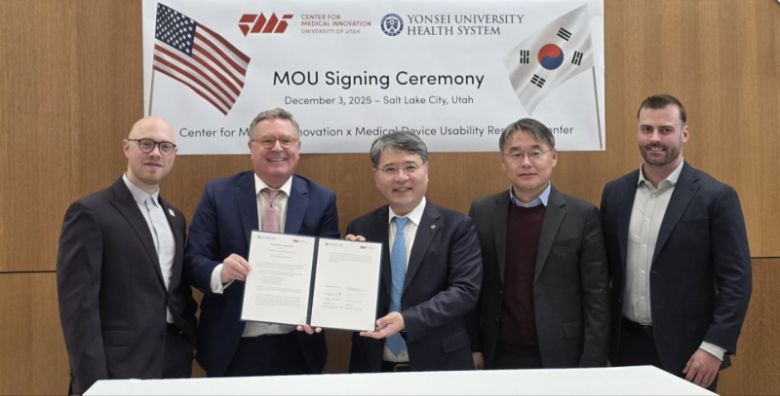 연세의대 의료기기산업 특성화대학원이 미국 유타대 의료혁신센터(CMI)와 FDA 인허가 자문을 비롯한 의료기기 개발 협력 업무협약을 맺었다. [사진=강남세브란스병원]