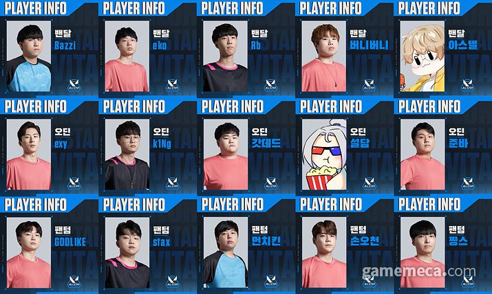 ▲ 대회 출전 선수 명단 (사진제공: 라이엇게임즈)