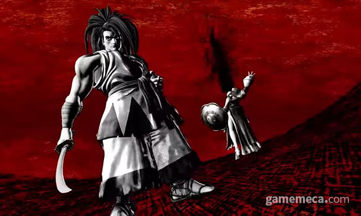 ▲ 음... 저기서 뿜어져 나오는 건 원유나 온천수 같은 거겠죠? (사진출처: 사무라이 쇼다운 소개 영상 갈무리)