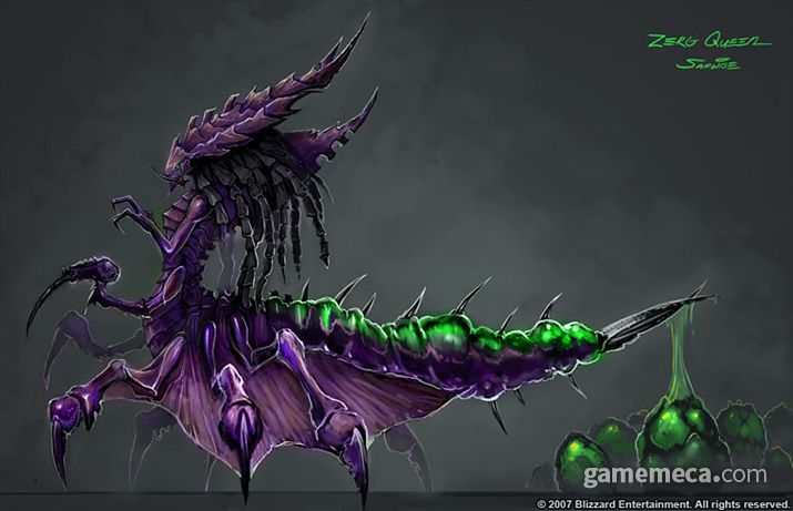 ▲ 여왕님이 뿜어낸 체액을 맞으니 힐링이 됩니다 (사진출처: 블리자드 자료실)