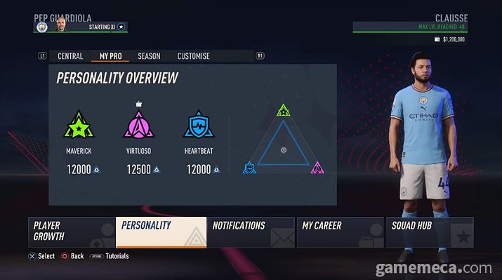 ▲ 선수의 성격을 표현하는 3가지 유형 (사진출처: 트레일러 영상 갈무리)