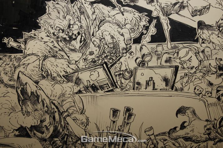 ▲ 2019년 당시 작업 중이던 김정기 작가 (사진: 게임메카 촬영)