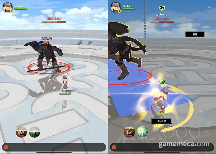 ▲ 전투는 터치를 통해 위치를 설정하는 방식으로 진행돼 확실히 간소화 됐다 (사진: 게임메카 촬영)
