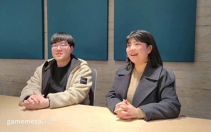 ▲ 팀 올림포스 박영준 프로그래밍 총괄(좌), 김익지 팀장(우) (사진: 게임메카 촬영)