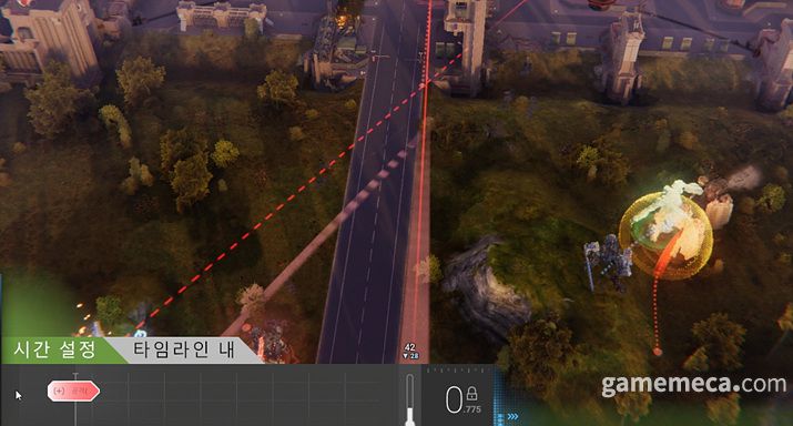 ▲ 오른편 노란 동그라미가 충돌. 충돌은 계획 단계에선 보이지 않는다 (사진: 게임메카 촬영)