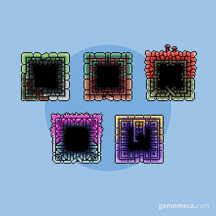▲ 다섯 개의 서로 다른 콘셉트는 색상과 재질만으로도 그 분위기를 추측할 수 있다 (사진출처: 그래비티 캐슬 공식 트위터)