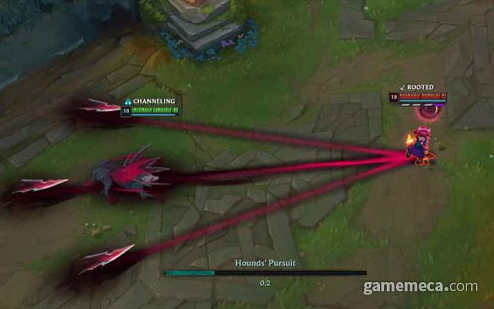 ▲ W스킬 사냥개의 추적 (사진제공: 라이엇 게임즈)