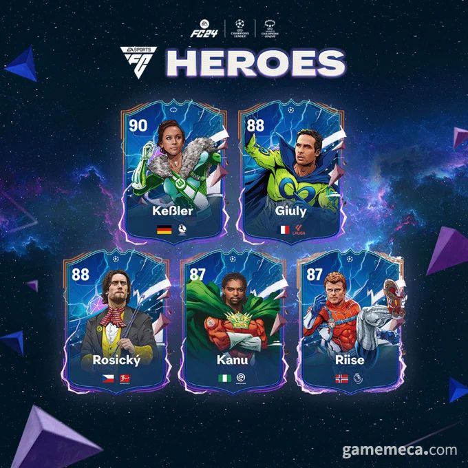 ▲;EA 스포츠 FC 24 얼티밋 팀 히어로 카드 2일차 공개 명단 (사진출처: 게임 공식 트위터)