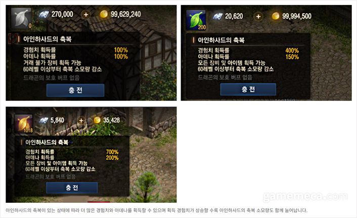 ▲ 법원에서 저작권을 인정한 부분은 아인하사드 잔여량에 따라 색상을 다르게 표시하는 것 뿐이다 (자료출처: 리니지M 공식 홈페이지)