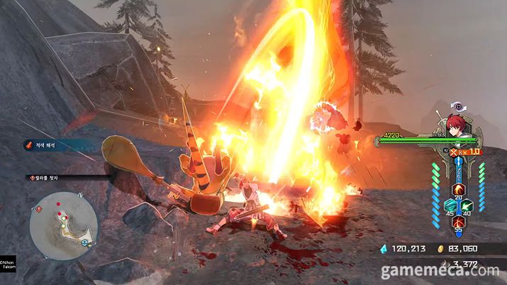 ▲ 마나 라이드, 속도감 있는 연출이 일품 (사진: 게임메카 촬영)