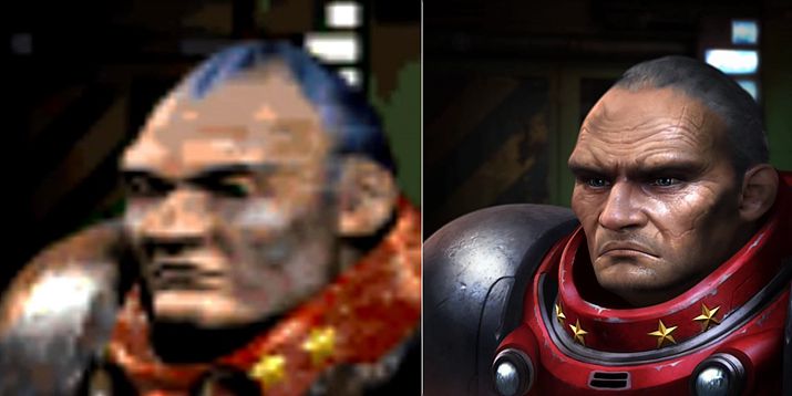 ▲ 에드먼드 듀크 리마스터 전(좌)과 후(우), 왼쪽이 확실히 더 전두광스럽다 (사진출처: starcraft.fandom.com)