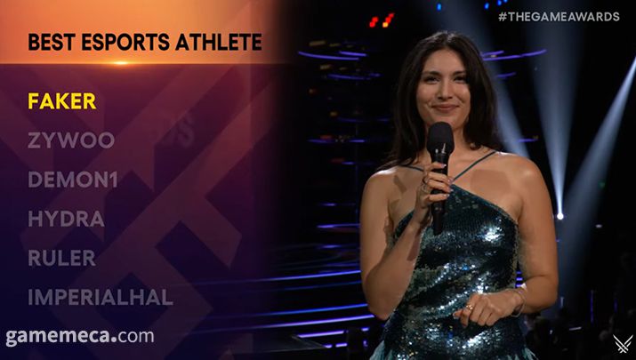 ▲ 더 게임 어워드 2023 최고의 e스포츠 선수로 선정된 '페이커' 이상혁 (사진출처: 더 게임 어워드 2023 생중계 갈무리)