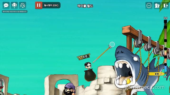 ▲ 메이플답게 빅토리아 아일랜드 배경 맵도 존재한다 (사진: 게임메카 촬영)