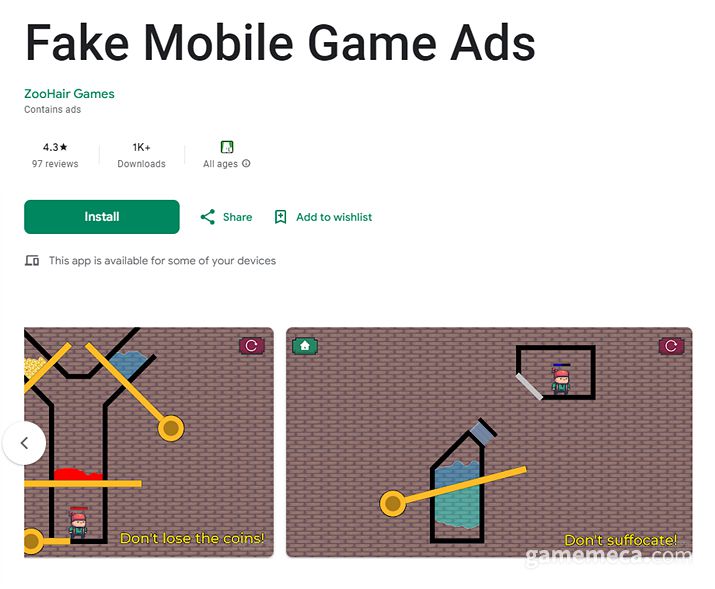 ▲ 앱스토어 광고조차 허위광고 같지만, 게임성은 무엇보다 충실하다 (사진출처: 구글 플레이 스토어)