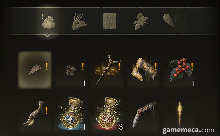 ▲ 인벤토리 신규 아이템 확인 기능 추가 (사진출처: 엘든 링 공식 홈페이지)