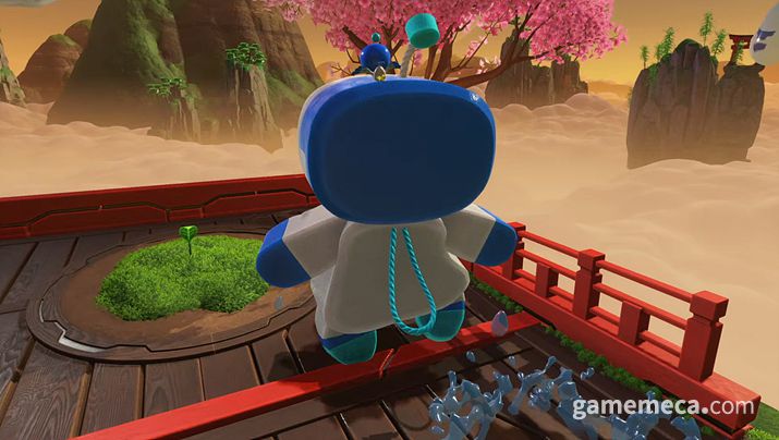 ▲ 스펀지 봇, 물을 머금어 거대해졌다 (사진: 게임메카 촬영)