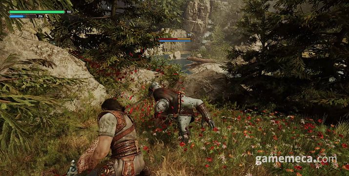 ▲ 아론에게 달려드는 여왕의 졸개들 (사진: 게임메카 촬영)