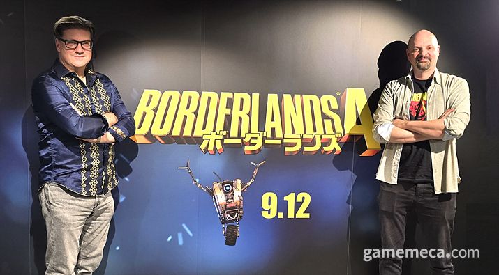▲ 랜디 피치포드 대표(좌)와 앤드류 라이너 크리에이티브 디렉터(우) (사진: 게임메카 촬영)