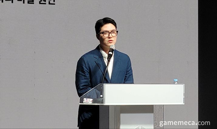 ▲ 간담회에 참석한 안웅기 COO (사진: 게임메카 촬영)
