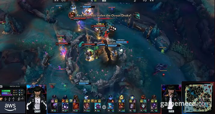 ▲ 용을 먹고 한타까지 승리하는 T1 (사진출처: LCK 공식 유튜브 영상 갈무리)