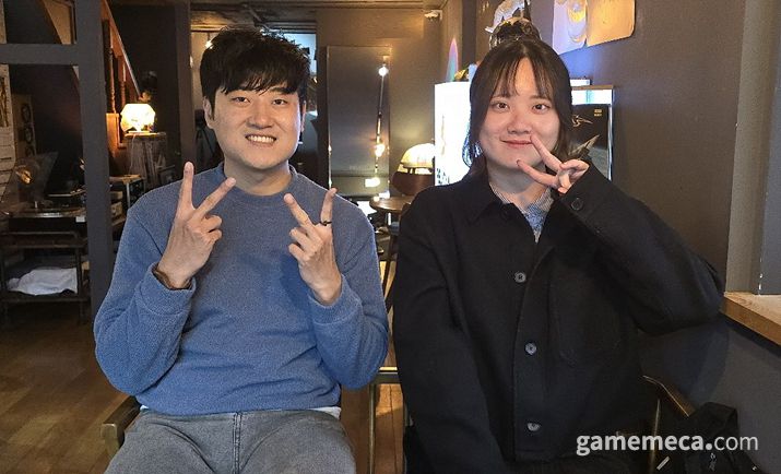 ▲ 왼쪽부터 카골드 개발자, 페퍼밀 기획자 (사진: 게임메카 촬영)