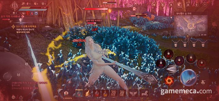 ▲ 아이온2 모바일 전투 스크린샷 (사진: 게임메카 촬영)