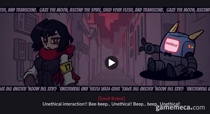▲ 윤리 로봇 이벤트, 때릴 수 있다 (사진출처: 루나락시아 공식 유튜브 영상 갈무리)