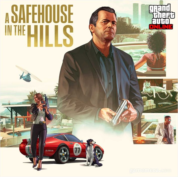 ▲ 마이클이 등장하는 GTA 온라인 신규 업데이트 '언덕 위의 안식처' 대표 이미지 (사진출처: 게임 공식 홈페이지)