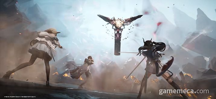 ▲ 4명의 파티원이 전투에 참여하며 (사진출처: 명일방주: 엔드필드 공식 유튜브 채널 갈무리)