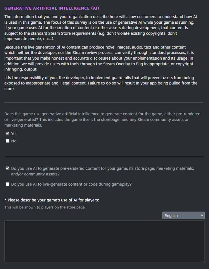 ▲ 스팀 '생성형 AI' 사용 공개 규칙 이전 버전(상)과 개정된 버전(하) (자료출처: 사이먼 칼레스 링크드인)