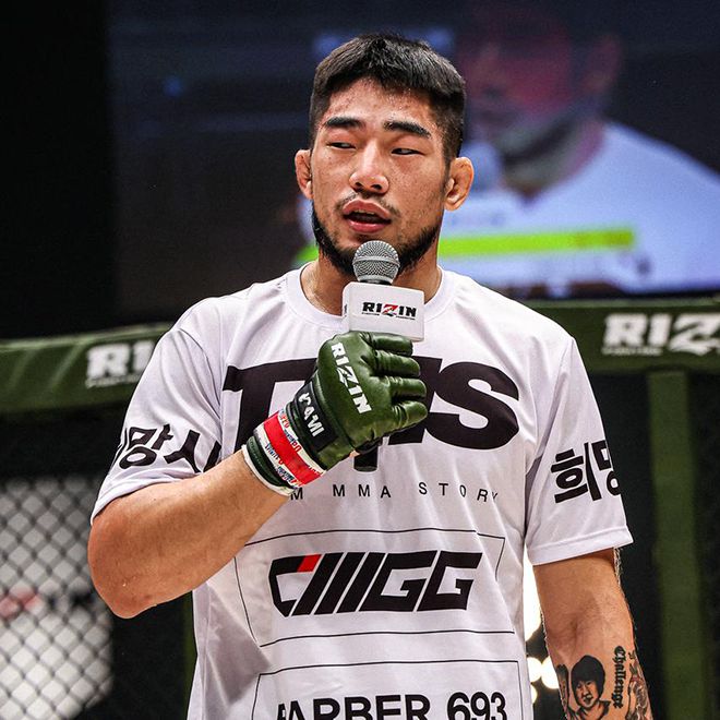 김경표가 종합격투기 빅리그 라이진 3승 달성 소감을 말하고 있다. 사진=RIZIN FF