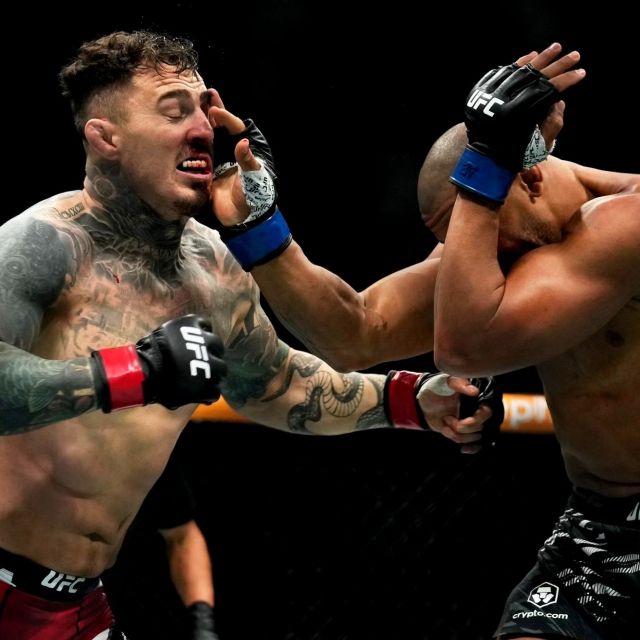 톰 아스피날은 시릴 간이 고의적으로 아이 포크를 저질렀다는 것을 확신하고 있다. 사진=MMA 오르빗 SNS