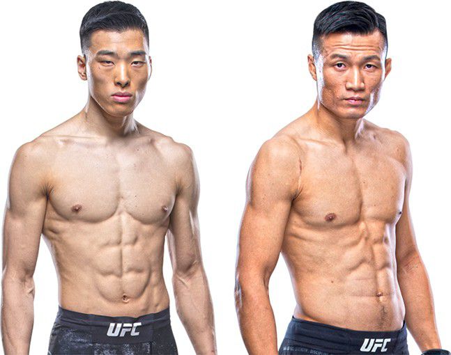 최승우(왼쪽)가 UFC 같은 체급 선배 정찬성(오른쪽)과 훈련에서 많은 것을 배우고 느꼈다는 소감을 말했다.