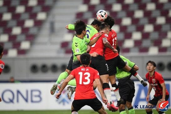 전북현대가 상하이 상강에 덜미를 잡혔다. 사진=한국프로축구연맹 제공
