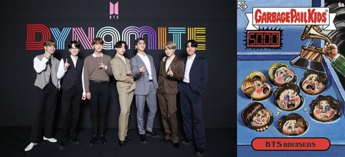 방탄소년단을 두더지로 묘사해 비난 받은 카드. 사진|빅히트, 톱스 SNS