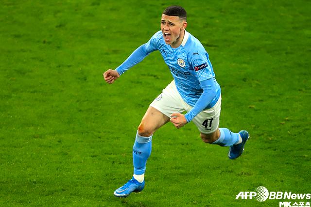 맨시티가 도르트문트를 제치고 챔피언스리그 4강에 진출했다. 2015-16시즌 이후 5년 만이자 구단 역대 최고 성적 타이다. 8강 1차전에 이어 2차전도 결승골을 넣은 필 포든. 사진(독일 베스트팔렌슈타디온)=AFPBBNews=News1