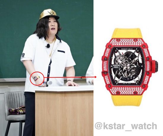 리차드밀 RM35-02 라파엘 나달 레드 다이아몬드 모델을 착용한 방송인 정준하. 사진|JTBC, kstar_watch SNS