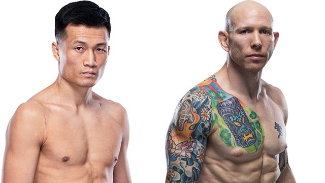 왼쪽부터 페더급 공식랭킹 4위 정찬성, 7위 조시 에밋. 사진=UFC 프로필