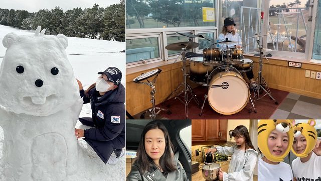 (좌측상단부터 시계방향으로) 이다연 임희정 박현경&고진영 송가은 박민지. 사진=한국여자프로골프협회 제공