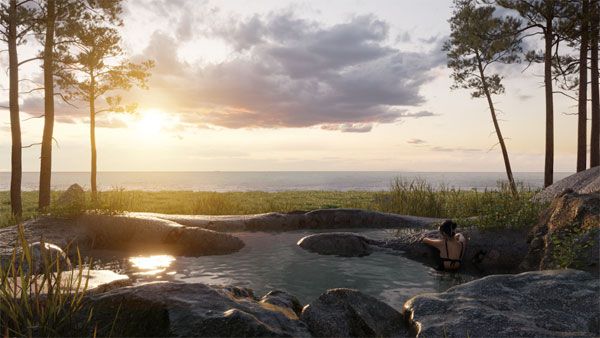 카펠라 양양의 야외 노천탕.