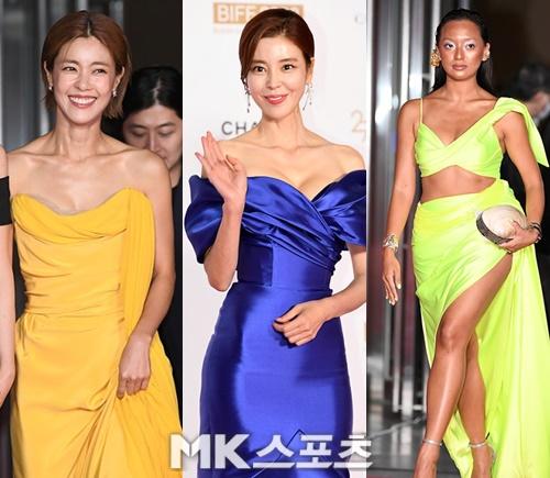 이윤지, 김규리, 아스마라 아비게일이 ‘부산국제영화제’ 레드카펫을 밟았다. 사진=천정환 기자